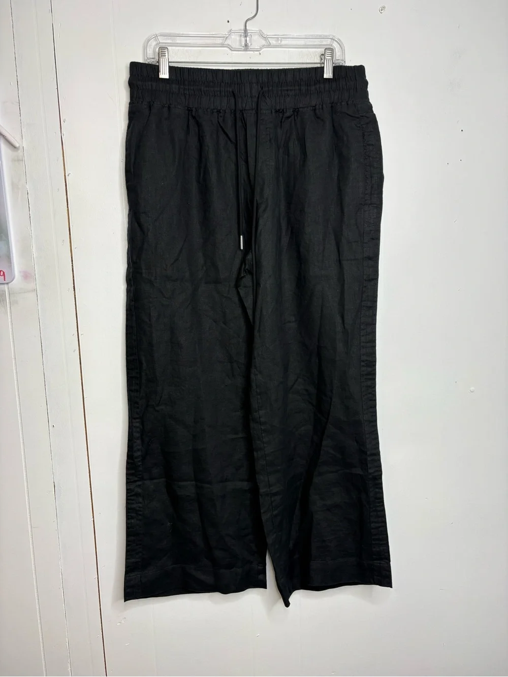 Quince Pants Womens L Pull ON European Flax Linen Wide Leg Neutral Sustainable